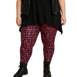 Lularoe Black and Neon Leggings Women's Tall and Curvy OS Stretchy Pink Colorful
